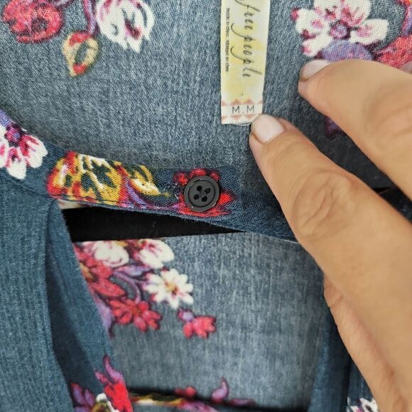 Free people electric orchard green floral mini dress tunic - Picture 10 of 13